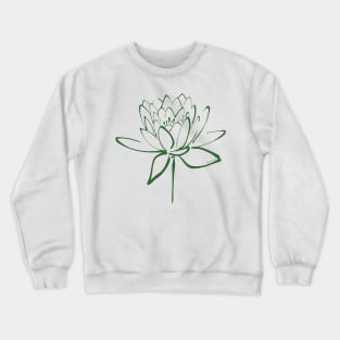 Lotus Blossom Calligraphy Green Crewneck Sweatshirt